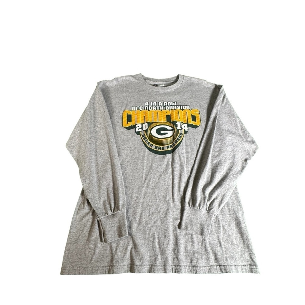 Green Bay Packers 2014 NFC North Champs Long Sleeve Shirt Size L NFL Gray